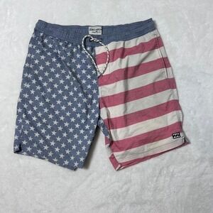 Billabong American flag board shorts Size M #surf #beachwear